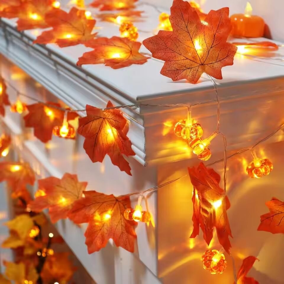 Halloween Led String Lights Orange - أضواء زينة على شكل قرع الهالوين