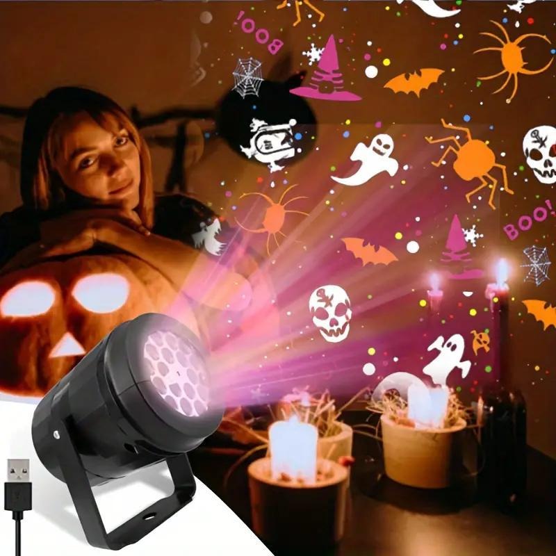 Pumpkin Lantern Halloween - مصباح إسقاط LED للهالوين للاستخدام الخارجي،