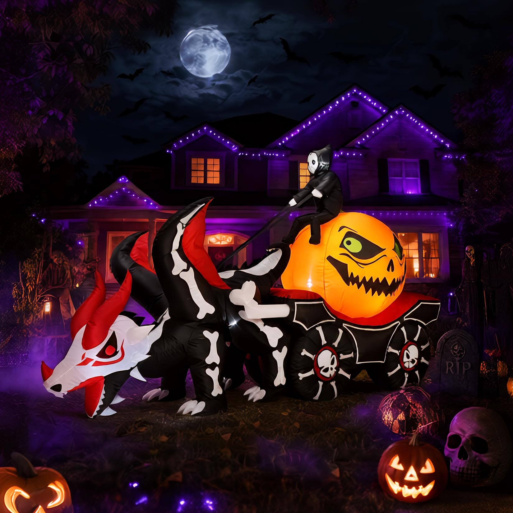 Halloween Pumpkin Decor Led - زينة الهالوين القابلة للنفخ على شكل