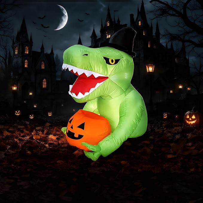 Halloween Pumpkin Decor Led - مجموعة زينة الهالوين الخارجية القابلة للنفخ،