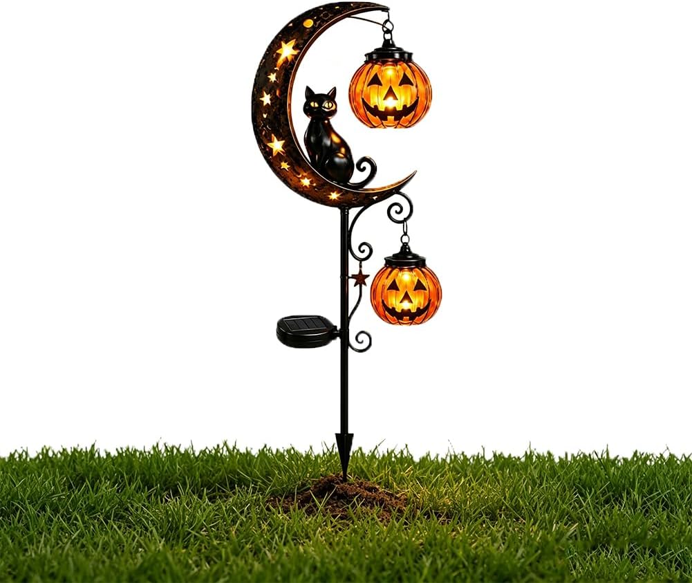 Pumpkin Lantern Halloween - إضاءة حديقة تعمل بالطاقة الشمسية على