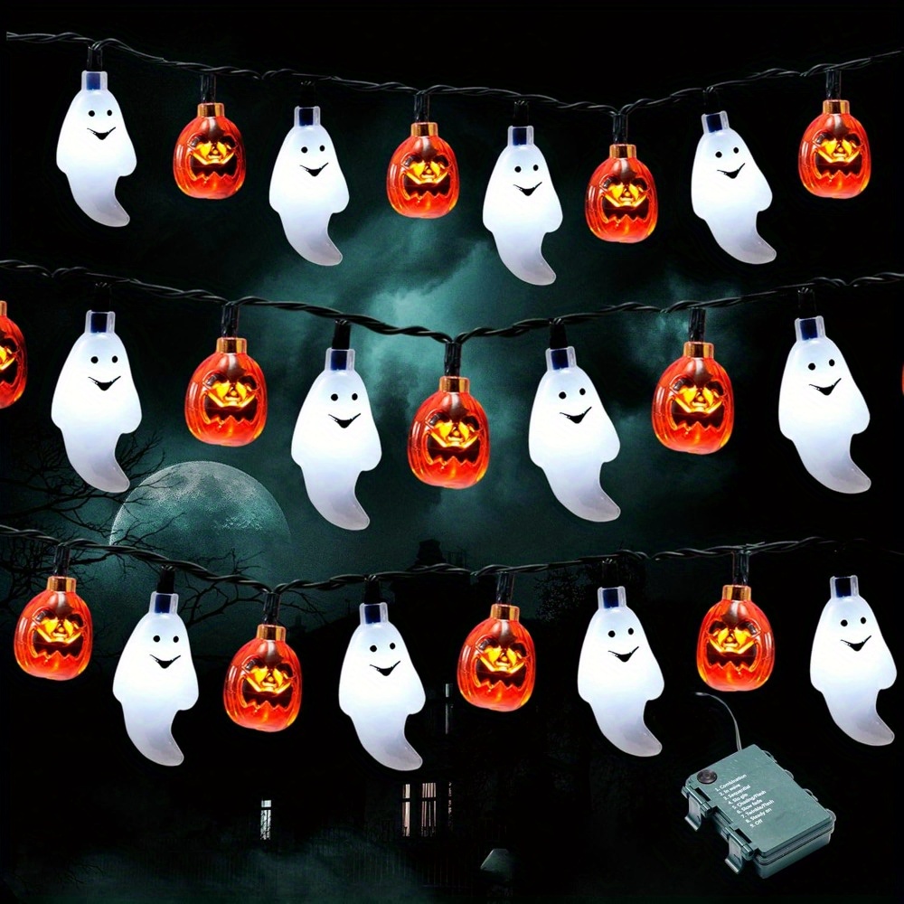 Halloween Led String Lights Orange - سلسلة أضواء LED على شكل شبح