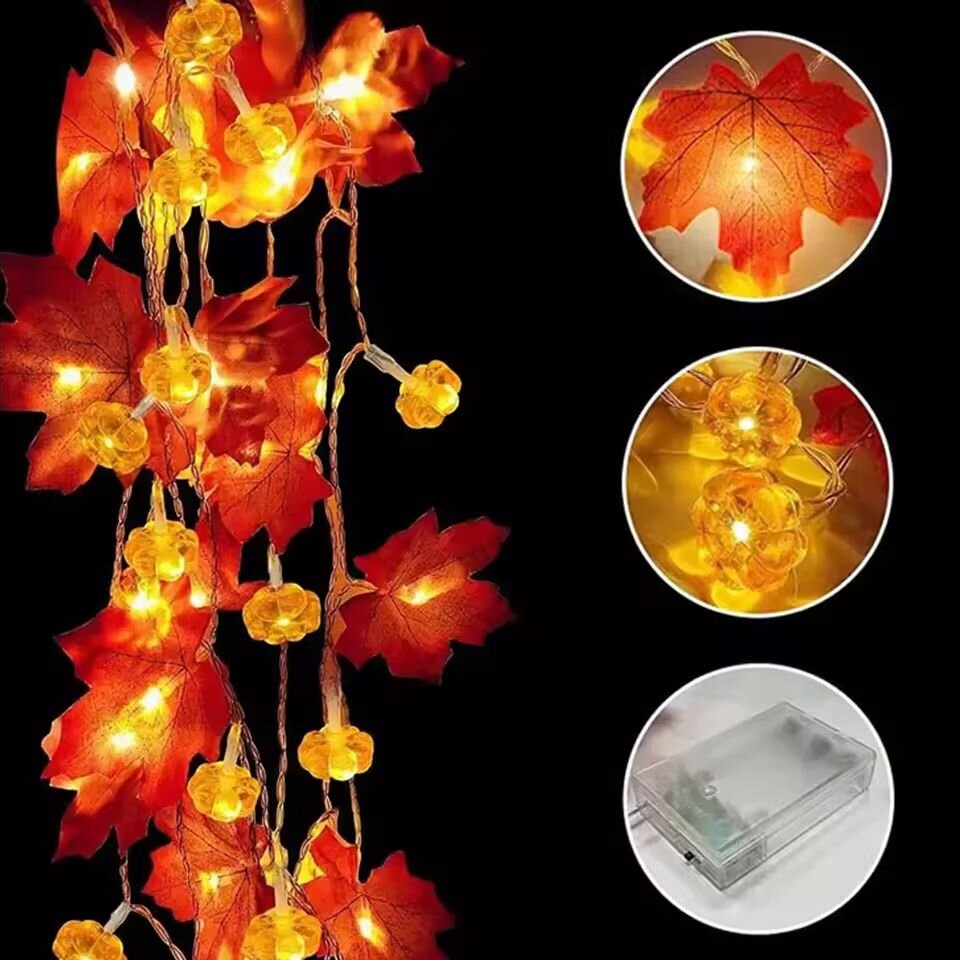 أضواء زينة على شكل قرع الهالوي - مراجعة Halloween Led String Lights Orange وسعره