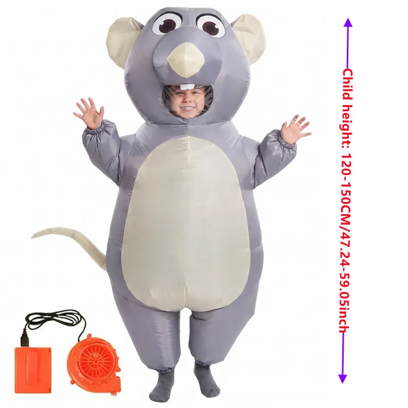 زي فأر رمادي قابل للنفخ للكبار - مراجعة Halloween Costume Kids وسعره