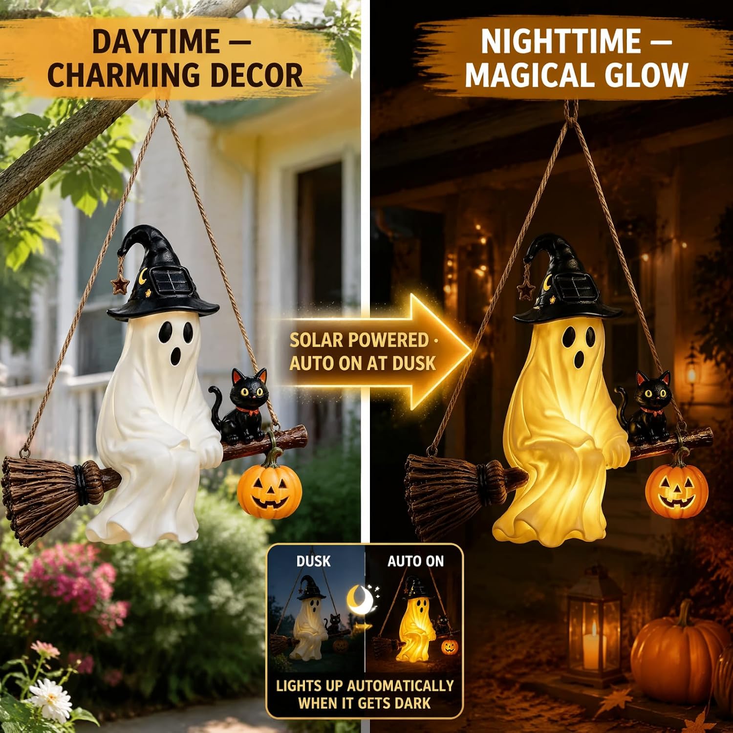 فانوس شمسية على شكل شبح للهالو - مراجعة Pumpkin Lantern Halloween وسعره