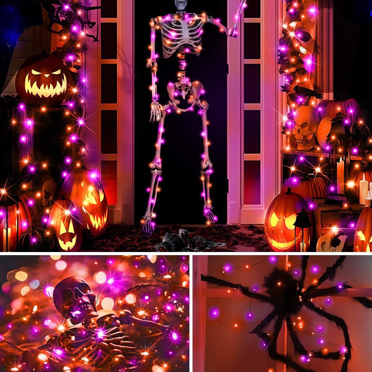 أضواء LED شمسية على شكل سلك نح - مراجعة Halloween Led String Lights Orange وسعره