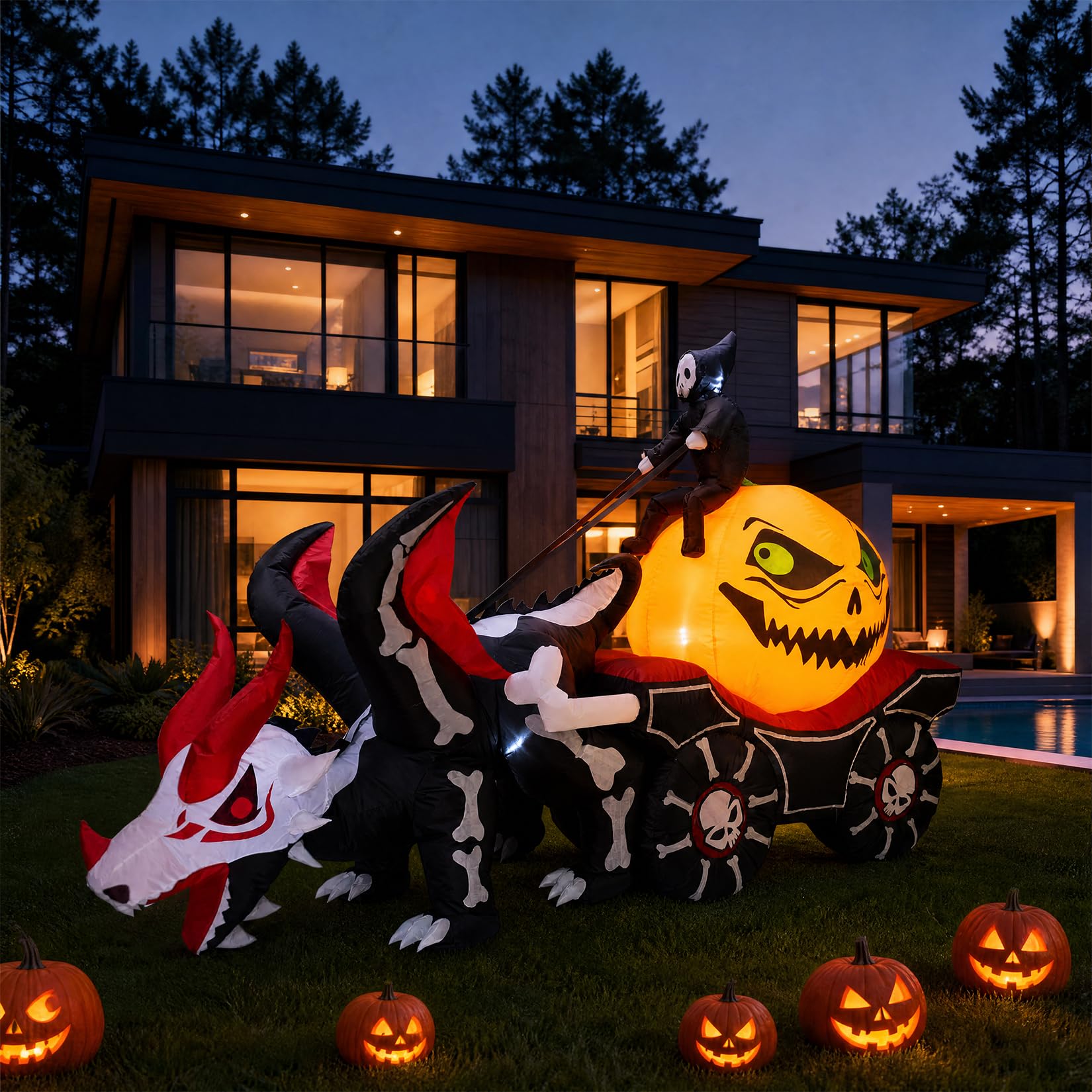 زينة الهالوين القابلة للنفخ عل - مراجعة Halloween Pumpkin Decor Led وسعره