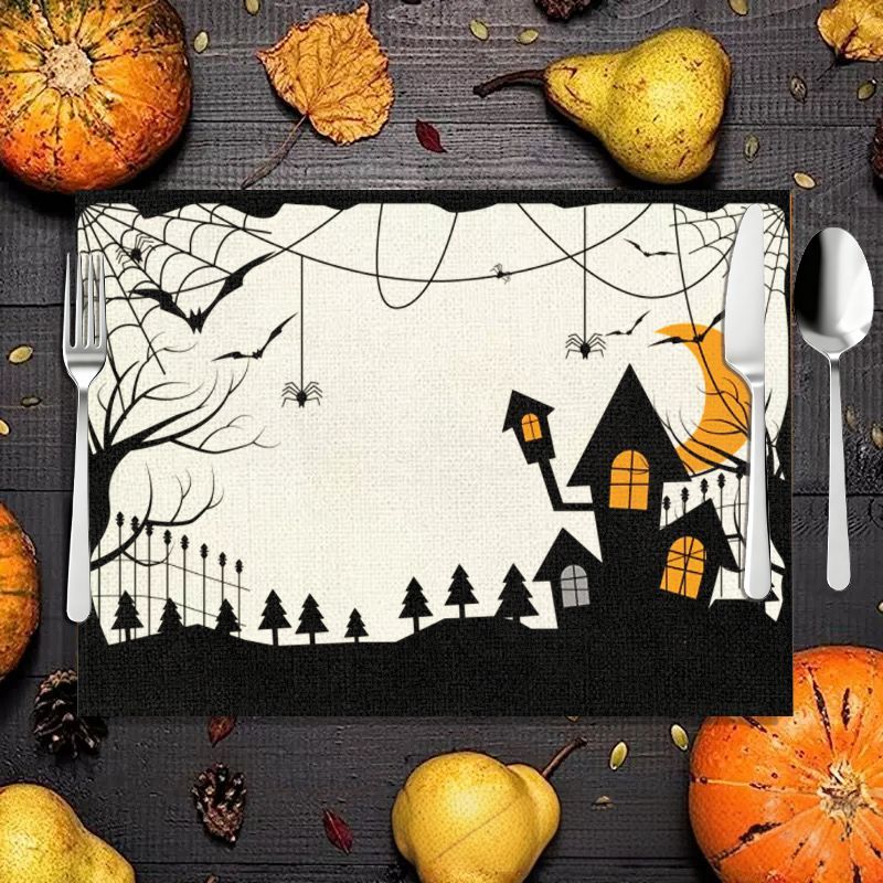 مفرش طاولة من الكتان بتصميم من - مراجعة Spider Web Halloween Decoration وسعره
