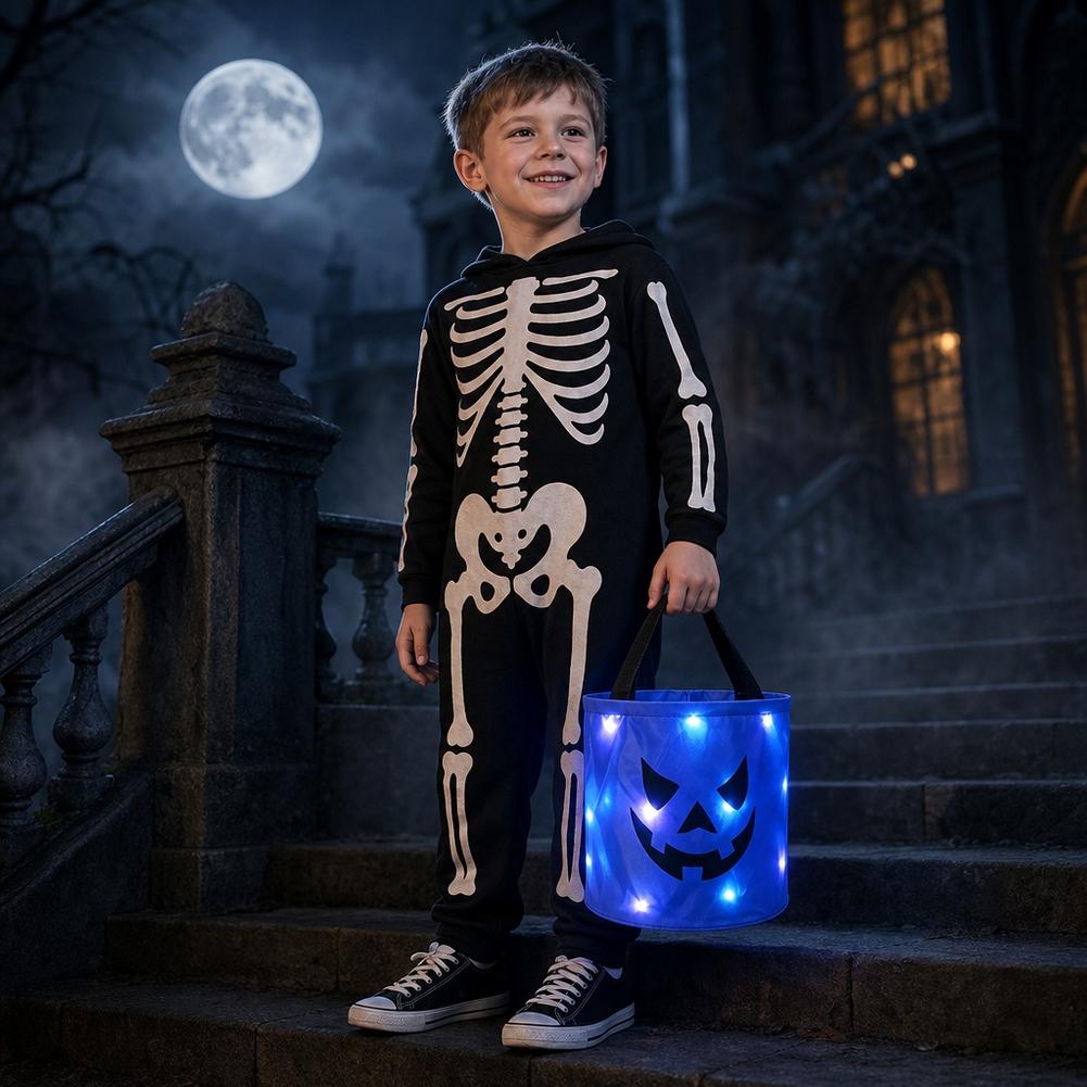 حفلات الهالوين، دلو حلوى على ش - مراجعة Halloween Pumpkin Decor Led وسعره
