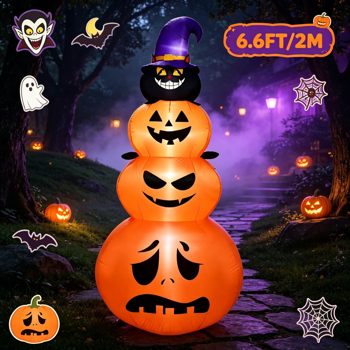 زينة عطلات خارجية للهالوين: قر - مراجعة Halloween Pumpkin Decor Led وسعره