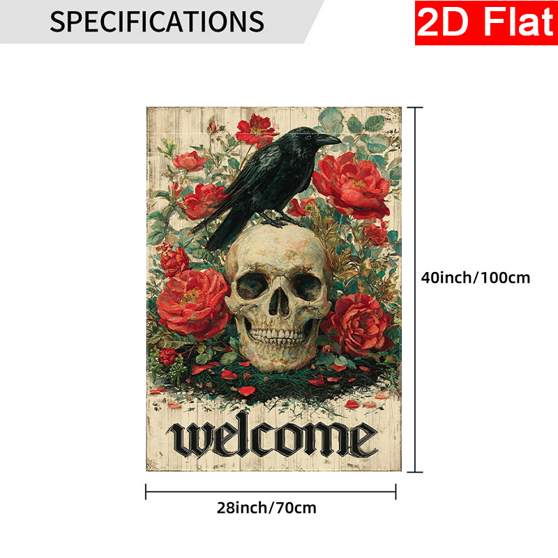علم حديقة هالوين مسطح ثنائي ال - مراجعة Halloween Skeleton Decoration وسعره
