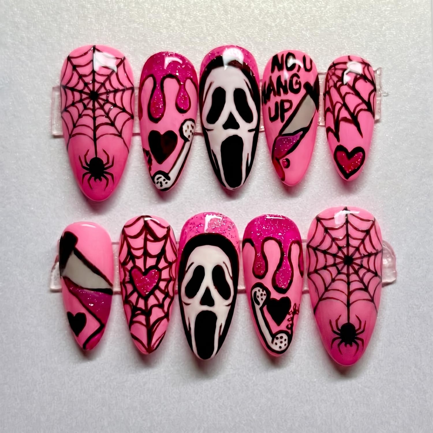 أظافر لاصقة لعيد الهالوين، أظا - مراجعة Spider Web Halloween Decoration وسعره