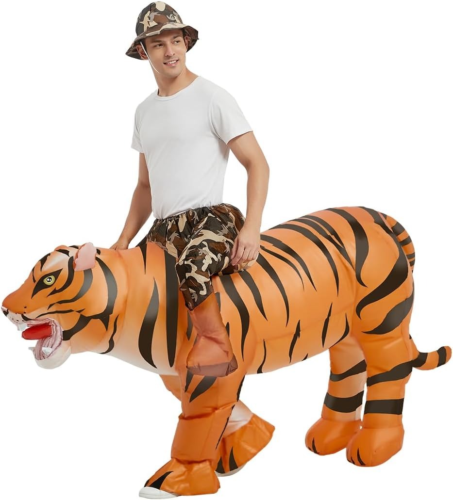 زي النمر القابل للنفخ للبالغين - مراجعة Halloween Costume Adult وسعره