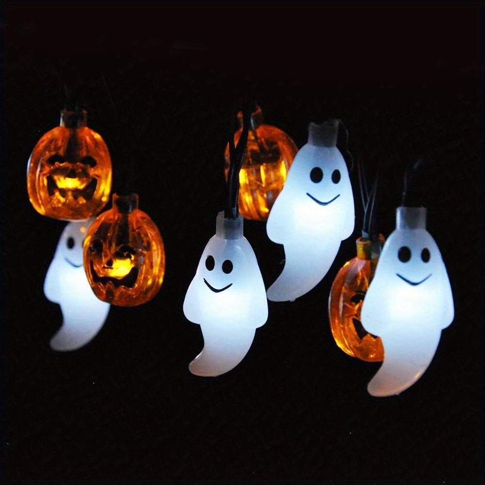 سلسلة أضواء LED على شكل شبح وق - مراجعة Halloween Led String Lights Orange وسعره