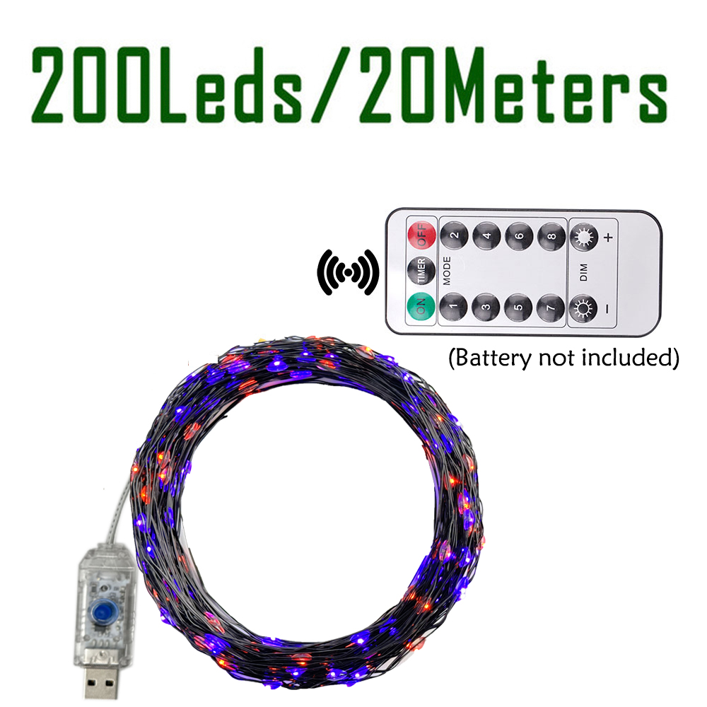 100/200 المصابيح سلسلة أضواء ا - مراجعة Halloween Led String Lights Orange وسعره